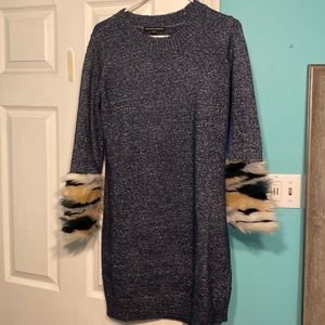 Blue sparkly sweater dress